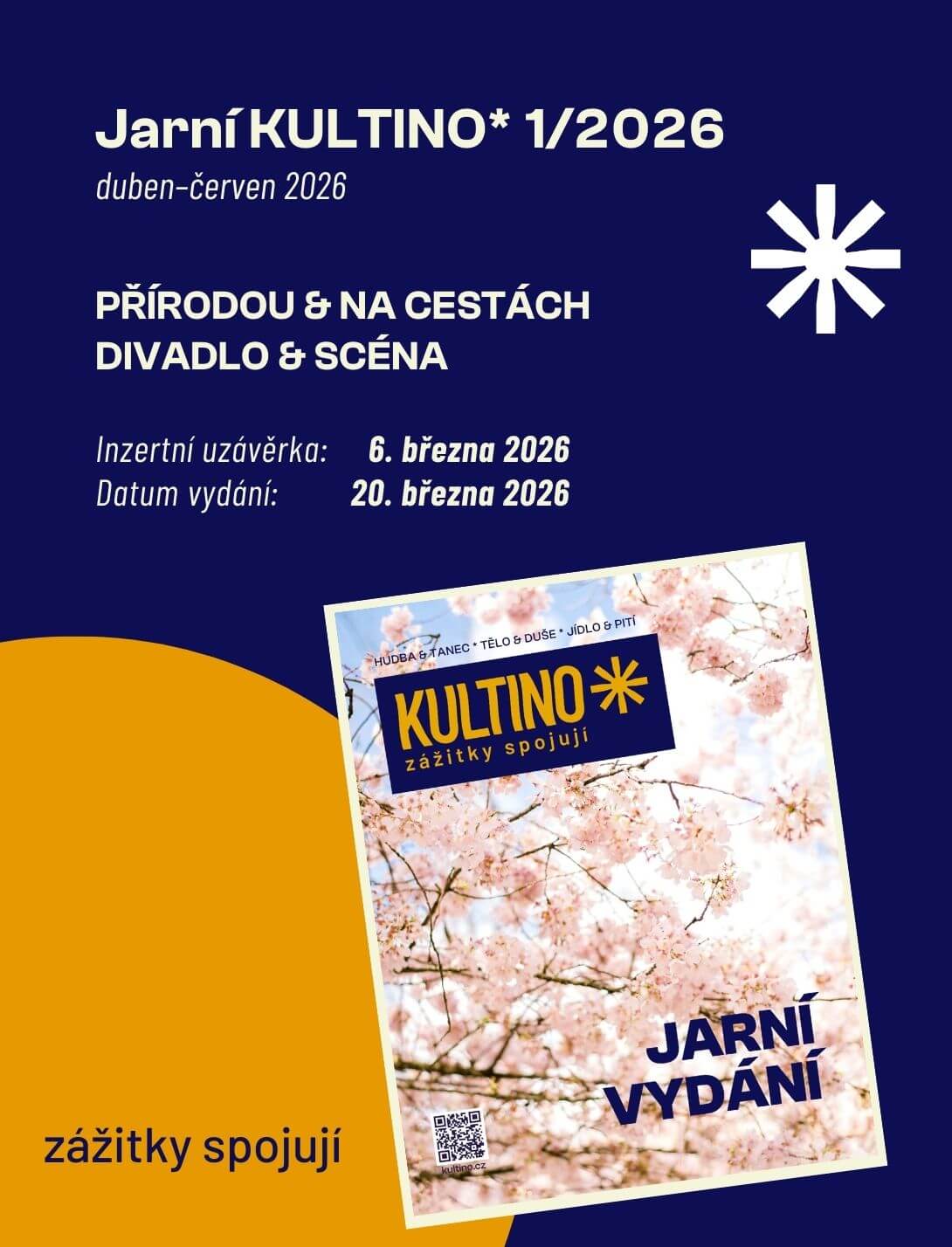 Banner na nové jarní vydání KULTINO* 1/2026