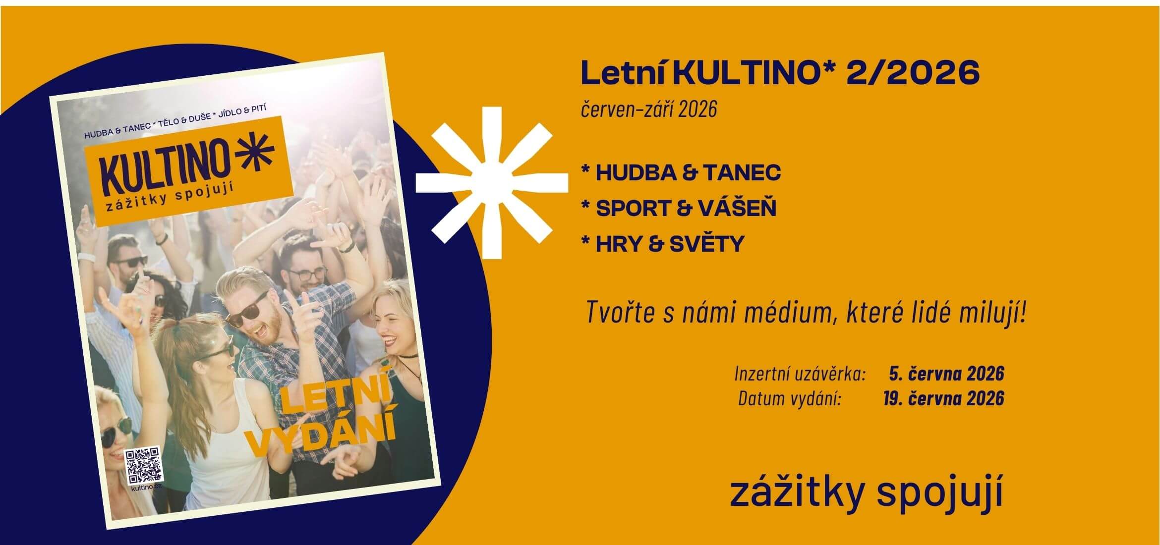 Banner na připravované letní vydání KULTINO* 1/2026