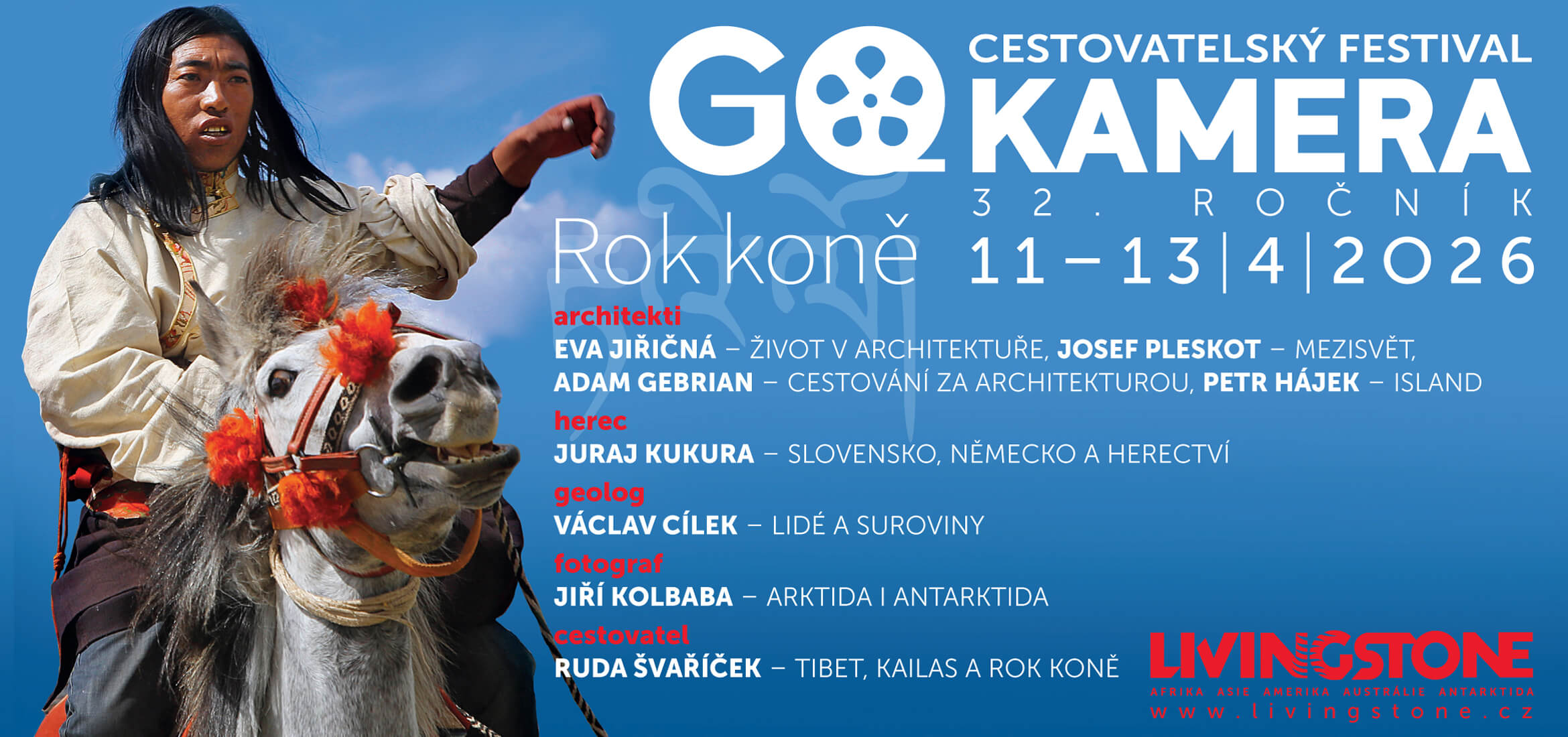 Banner na cestovatelský festival GO Kamera 2026. KULTINO*