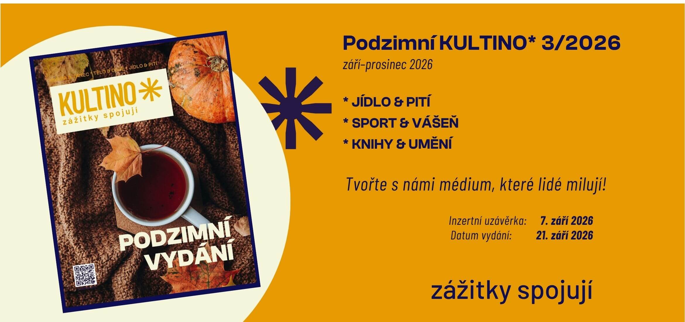 Banner na připravované podzimní vydání KULTINO* 3/2026