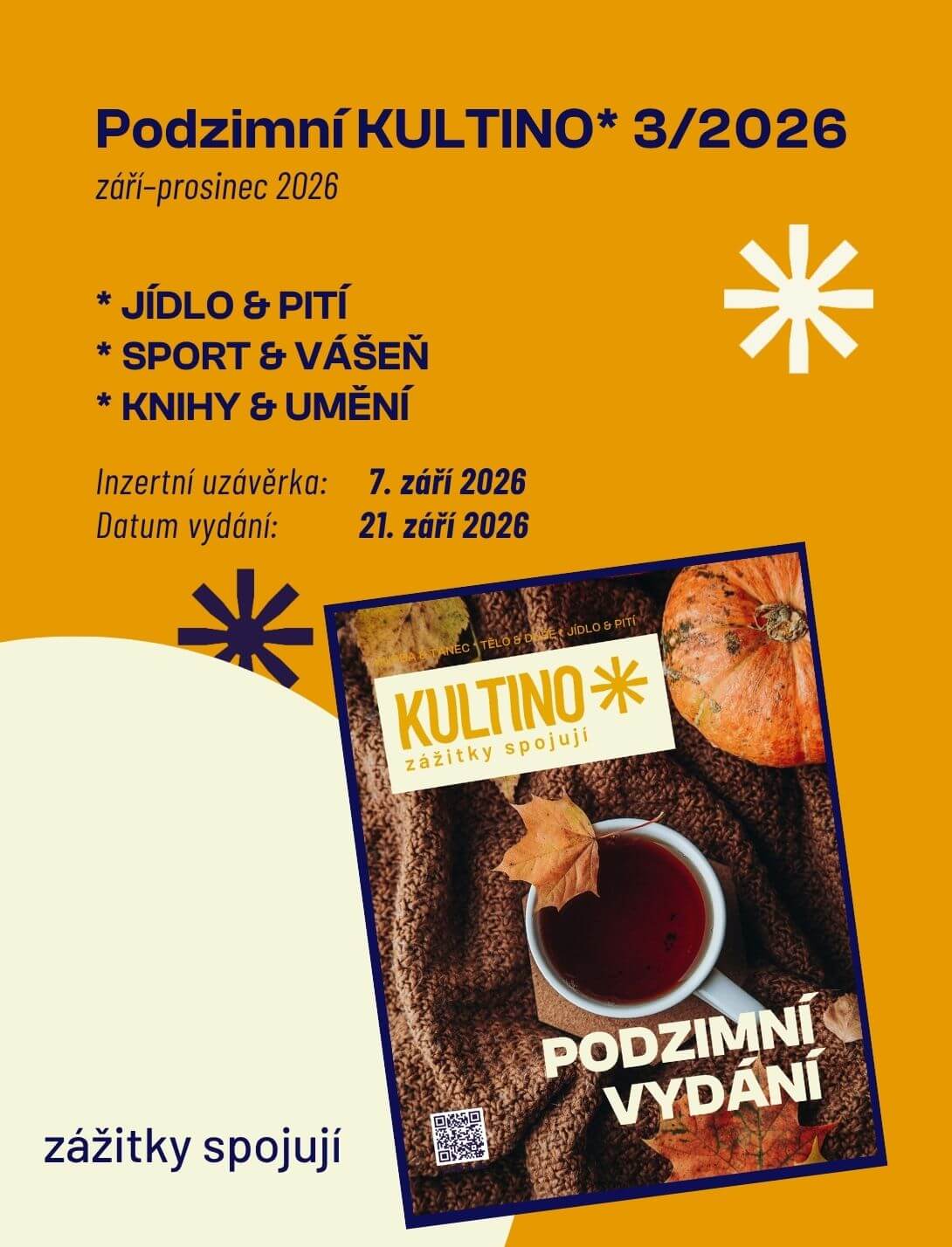 Banner na připravované podzimní vydání KULTINO* 3/2026