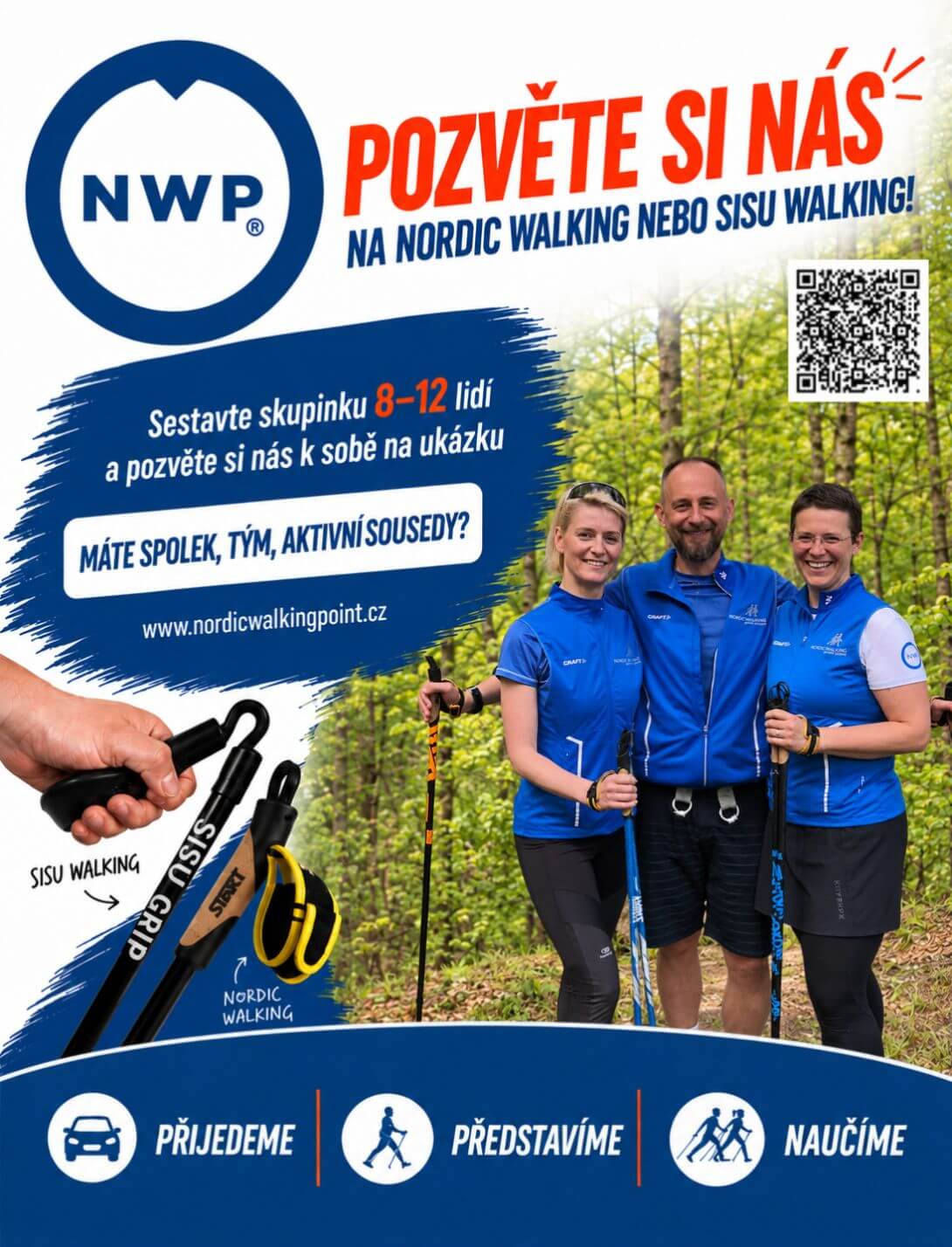 Reklamní banner na sportovní centrum Nordic sport Brno, Miroslava Mira, Nordic a Sisu Walking. KULTINO*