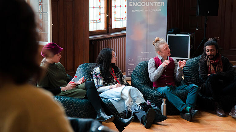 SETKÁNÍ/ENCOUNTER, 33. ročník Mezinárodního festivalu divadelních škol,Václav Neužil, Jaroslav Plesl a Jana Plodková.magazín KULT* Brno