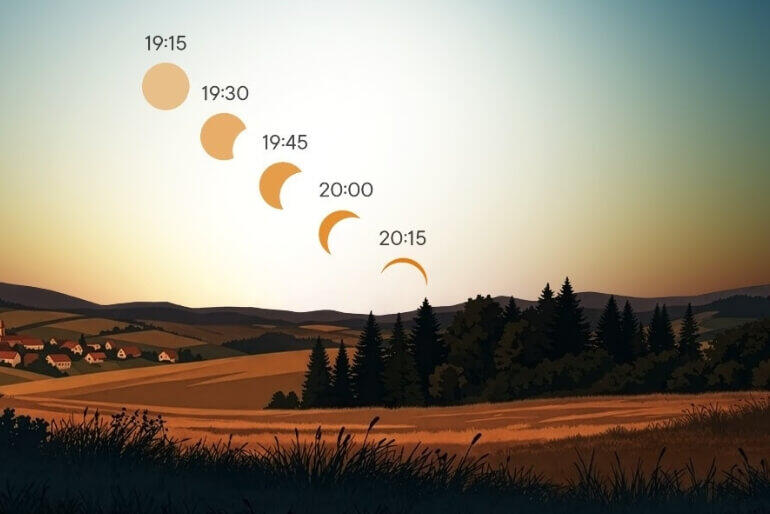 Romantický zážitek při pozorování částečného zatmění Slunce a padajících hvězd z meteorického roje Perseid. KULTINO*