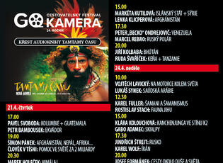 go kamera, tamtamy času, hvězdárna a planetárium brno, dušek, audiokniha, cestování, film, fotografie, zážitky, horolezec, cestovatel, filmař, projekce, potměšil, čvančarová, bárta, bumbálek, hanzelka, zikmund, stingl, švaříček, magazín KULT* Brno