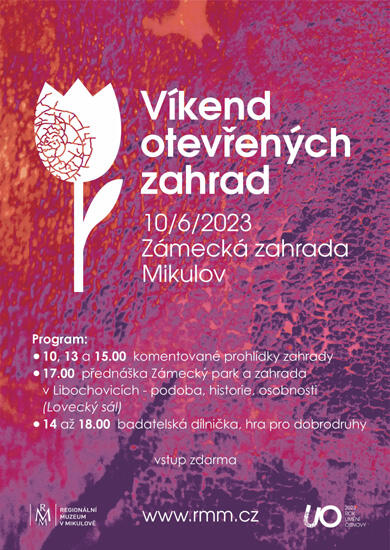 Akce Víkend otevřených zahrad – zámek Mikulov, Regionální muzeum v Mikulově. Magazín KULT* Brno