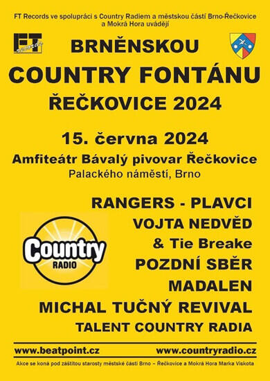 Festival Brněnská Country fontána Řečkovice 2024, Amfiteátr "Bývalý pivovar" Řečkovice. Magazín KULT* Brno