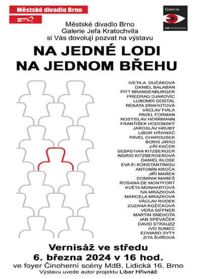 Výstava Na jedné lodi. Na jednom břehu, Městské divadlo Brno. Magazín KULTINO* Brno