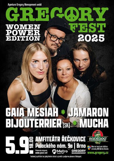 Festival GREGORYFEST 2025 - Women Power Edition, Amfiteátr "Bývalý pivovar" Řečkovice. Magazín KULTINO* Brno