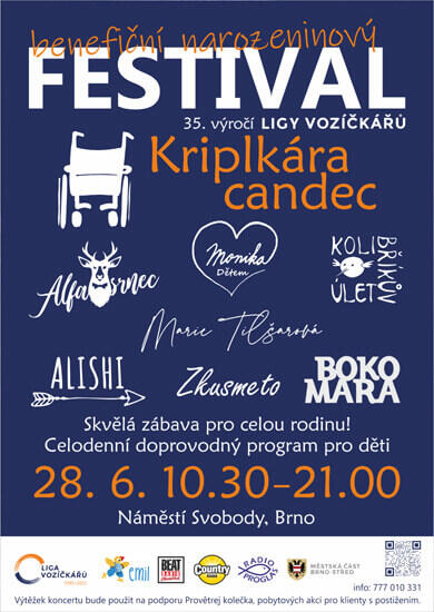 Festival Kriplkára candec Benefiční festival, Náměstí Svobody. Magazín KULTINO* Brno