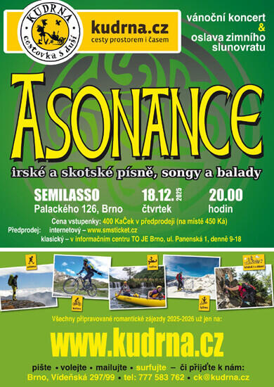 Hudba Asonance - vánoční koncert, KC Semilasso. Magazín KULTINO* Brno