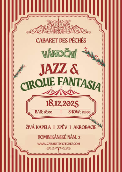 Akce Jazz Ladies & Cirque Fantasia – Vánoční edice, Cabaret des Péchés. Magazín KULTINO* Brno