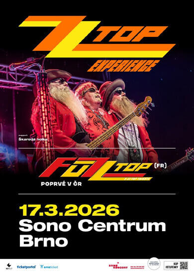 Hudba ZZ Top Experience – Fuzz Top (FR), support: Škaredá holka, SONO Centrum. Magazín KULTINO* Brno