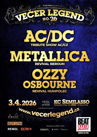 Hudba Večer legend No. 26, KC Semilasso. Magazín KULTINO* Brno