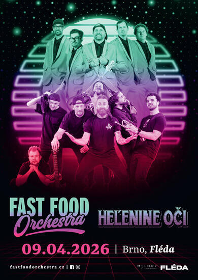 Hudba Fast Food Orchestra & Heľenine oči, klub Fléda. Magazín KULTINO* Brno