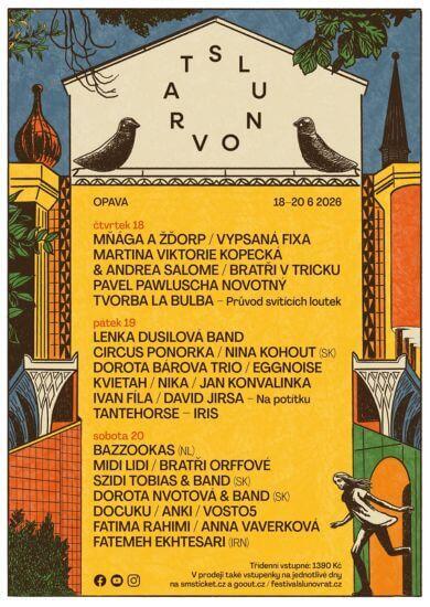 Rodinný hudební festival Slunovrat 2026, Opava, Glen Hansard, Bazookas, Mňága a Žďorp a Lenka Dusilová. KULTINO*