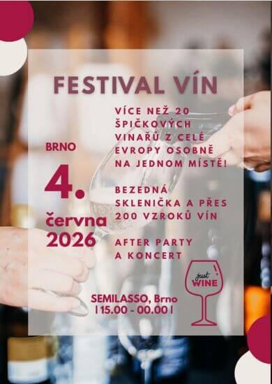 Festival vín by justWINE 2026, KC Semilasso Brno. KULTINO*