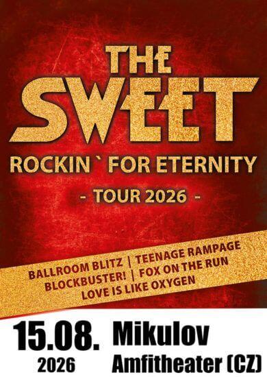 Legendární britská glam rocková kapela The Sweet na exkluzivním koncertě v Amfiteátru Mikulov v rámci Full Circle Tour 2026. KULTINO*