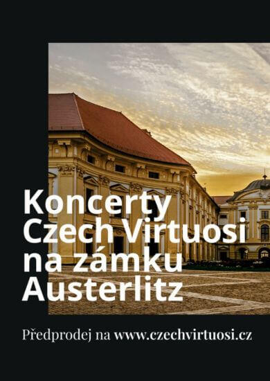 Barokní zámek Slavkov u Brna Austerlitz, kde se konají koncerty komorního orchestru Czech Virtuosi za účasti zahraničních sólistů. KULTINO*