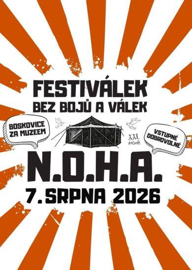 Živelný open-air koncert kapely N.O.H.A. a divadelní open-air scéna za muzeem v Boskovicích během Festiválku bez bojů a válek. KULTINO*