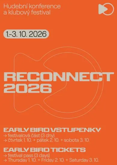 Živý rockový koncert zahraničních kapel v brněnském klubu Kabinet MÚZ během showcase festivalu a konference RECONNECT 2026. KULTINO*