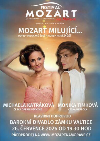 Komorní koncert klasické hudby a čtení z milostných dopisů W. A. Mozarta v autentickém prostředí barokního divadla zámku Valtice. KULTINO*