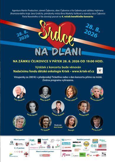 Benefiční koncert Srdce na dlani pro Nadační fond Krtek na zámku Čejkovice. KULTINO*
