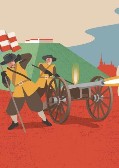 Vojáci v dobových uniformách z roku 1645 během rekonstrukce bitvy se Švédy na svahu Kraví hory při Dnu Brna. KULTINO*
