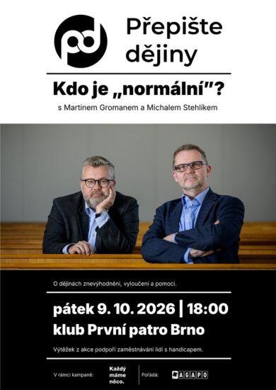 Živé vystoupení podcastu Přepište dějiny o historii znevýhodnění v klubu První Patro v Brně. KULTINO*