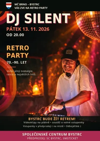 DJ Silent - Retro party, Společenské centrum Bystrc Brno. KULTINO*