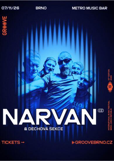Koncert kapely Narvan s dechovou sekcí na festivalu Groove Brno v Brně. KULTINO*