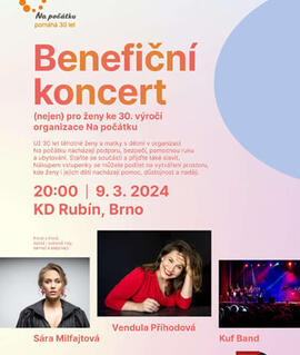 Koncert Benefiční koncert (nejen) pro ženy ke 30. výročí Na počátku, KD Rubín. Magazín KULT* Brno