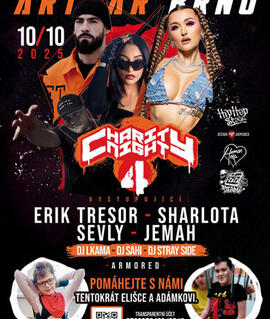 Hudba Charity Night 4 - Sharlota / Erik Tresor / Jemah / Sevly, ARTBAR. Magazín KULTINO* Brno