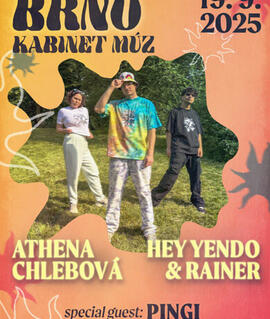 HudbaHey Yendo & Rainer + Athena Chlebová - Double křest + Pingi, Kabinet MÚZ. Magazín KULTINO* Brno
