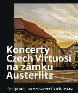 Barokní zámek Slavkov u Brna Austerlitz, kde se konají koncerty komorního orchestru Czech Virtuosi za účasti zahraničních sólistů. KULTINO*