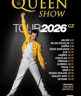 Koncert slovenské tribute kapely Queenshow s repertoárem rockové legendy Queen a imitací Freddieho Mercuryho na pódiu s dobovou aparaturou. KULTINO*