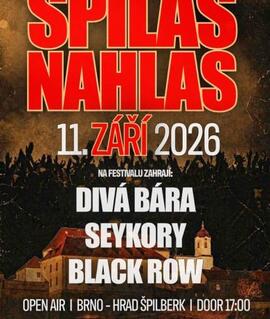 Rockový open-air koncert Špilas nahlas 2026 na letní scéně hradu Špilberk v Brně, vystoupení kapel Seykory, Divá Bára a Black Row. KULTINO*