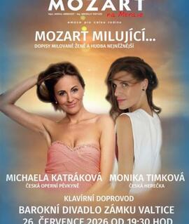 Komorní koncert klasické hudby a čtení z milostných dopisů W. A. Mozarta v autentickém prostředí barokního divadla zámku Valtice. KULTINO*