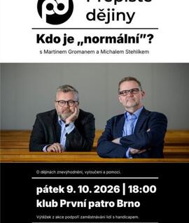 Živé vystoupení podcastu Přepište dějiny o historii znevýhodnění v klubu První Patro v Brně. KULTINO*