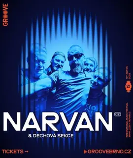 Koncert kapely Narvan s dechovou sekcí na festivalu Groove Brno v Brně. KULTINO*