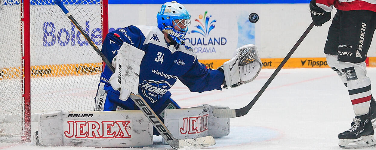 Brankář Michal Postava, HC Kometa, sport, hokej, magazín KULTINO*Brno