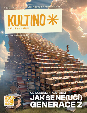 Titulní strana magazín KULTINO* 03/2025 na téma vzdělání, Brno.