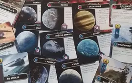 Karetní desková hra Star Wars: The Deckbuilding Game – Povstalci a Impérium – Posily od Asmodee CZ, zobrazující nové karty misí, planet a postav jako Thrawn nebo Ezra Bridger. KULTINO*