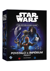 Karetní desková hra Star Wars: The Deckbuilding Game – Povstalci a Impérium – Posily od Asmodee CZ, zobrazující nové karty misí, planet a postav jako Thrawn nebo Ezra Bridger. KULTINO*