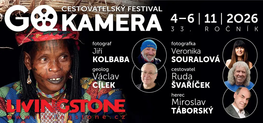 Banner k 33. ročníku cestovatelskému festivalu Go Kamera. KULTINO*