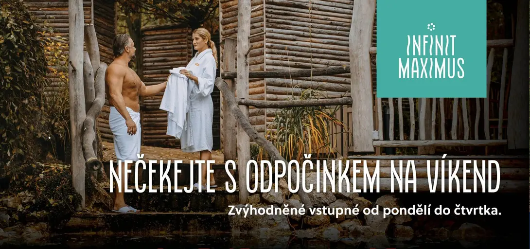 Banner saunovacího a wellness světa Infinit Maximus v Brně. KULTINO*
